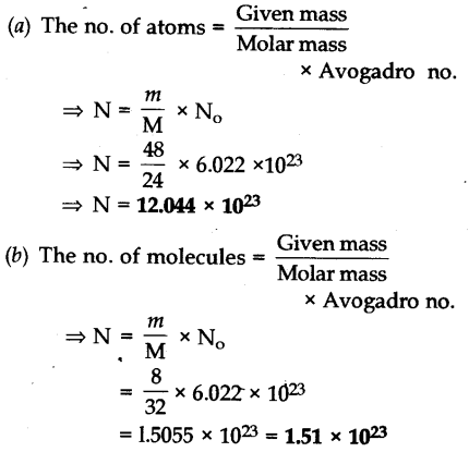 Calculate The Number Of Particles In Each Of The Following A 48 G Of Mg B 8 G Of O2 C 0 1 Mole Of Carbon Atomic Mass Mg 24 U O