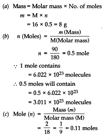A Calculate The Mass Of 0 5 Mole Of Oxygen Atoms B Calculate The Number Of Molecules Of Glucose Present In Its 90 Grams Molecular Mass Of Glucose Is 180 U C Calculate