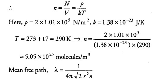 estimate-the-mean-free-path-and-collision-frequency-cbse-class-11