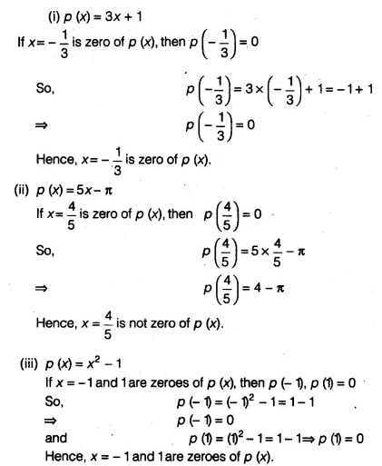 Verify Whether The Following Are Zeroes Of The Polynomial Indicated Against Them Cbse Class 9 Maths Learn Cbse Forum