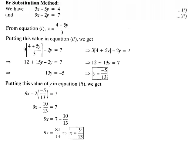 Solve The Following Pairs Of Linear Equations By The Elimination Method 