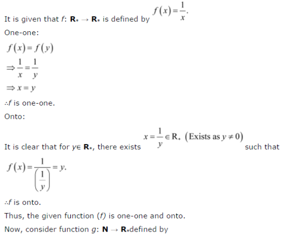 Show That The Function F R → R Defined By Fx 1x Is One One And Ontowhere R Is The Set 9899