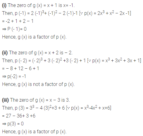 Use The Factor Theorem To Determine Whether G X Is A Factor Of P X Cbse Class 9 Maths Learn Cbse Forum