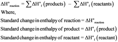 Standard Enthalpy Of Formation Chart