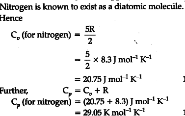 Find The Value Of C V And C P For Nitrogen Cbse Class 11 Physics Learn Cbse Forum