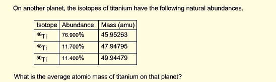 on-another-planet-the-isotopes-of-titanium-have-the-following-natural