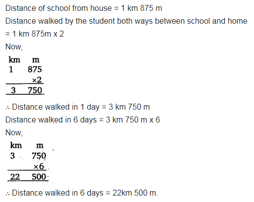 The Distance Between The School And The House Of A Student Is 1 Km 875 M Cbse Class 6 Maths Learn Cbse Forum