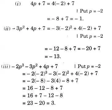 if p =- 2 find the value of 4p 7