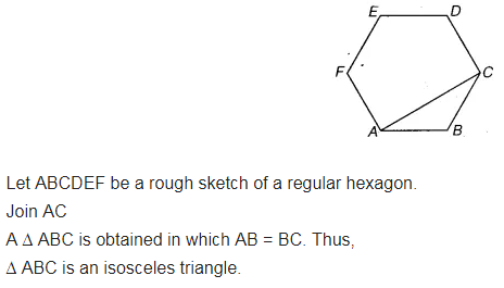 Draw a rough sketch of a regular hexagon. Connecting any three of its  vertices, - CBSE Class 6 Maths - Learn CBSE Forum