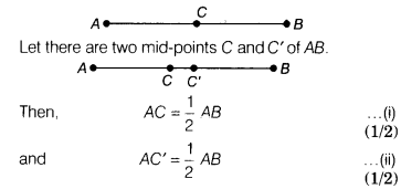 Point C Is Called A Mid Point Of Line Segment Ab Prove That Every Line Segment Cbse Class 9 Maths Learn Cbse Forum