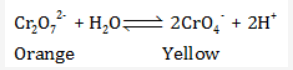 dichromate potassium equilibrium dissolved