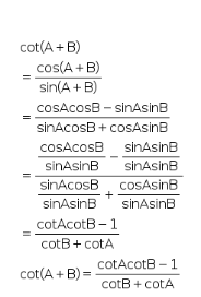 Prove cot(A+B)=(cotA.cotB-1)/cotB+cotA - CBSE Class 11 - Learn CBSE Forum