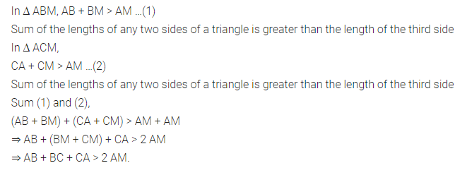 Am Is A Median Of A Triangle Abc Is Ab Ca 2 Am Cbse Class 7 Maths Learn Cbse Forum