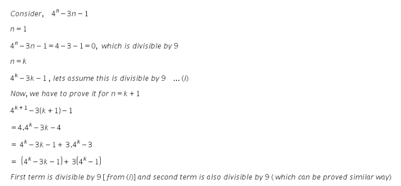 prove that 4 n 15n 1 is divisible by 9