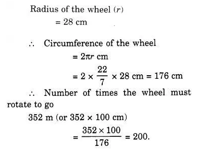 How Many Times A Wheel Of Radius 28 Cm Must Rotate To Go 352 M Take P 22 7 Cbse Class 7 Maths Learn Cbse Forum