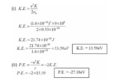 Calculate the kinetic energy and potential energy of an electron in the 