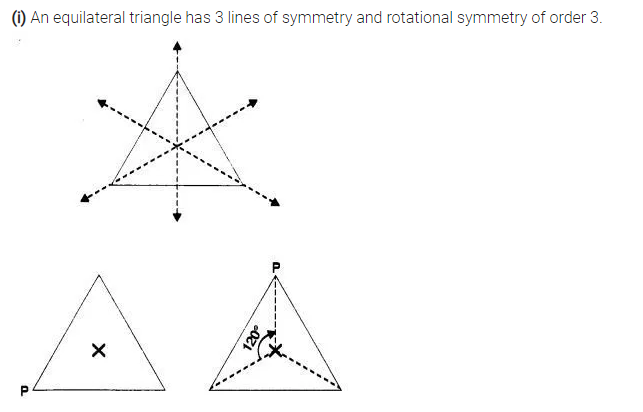 Draw, wherever possible, a rough sketch of (i) a triangle with both line  and rotational symmetry of order more than 1 - CBSE Class 7 Maths - Learn  CBSE Forum