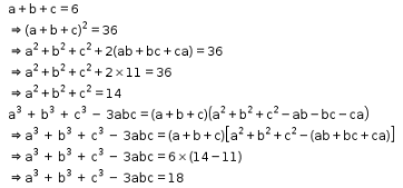 If A B C 6 And Ab Ca 11 Find The Value Of A 3 B 3 C 3 3abc Cbse Class 9 Maths Learn Cbse Forum