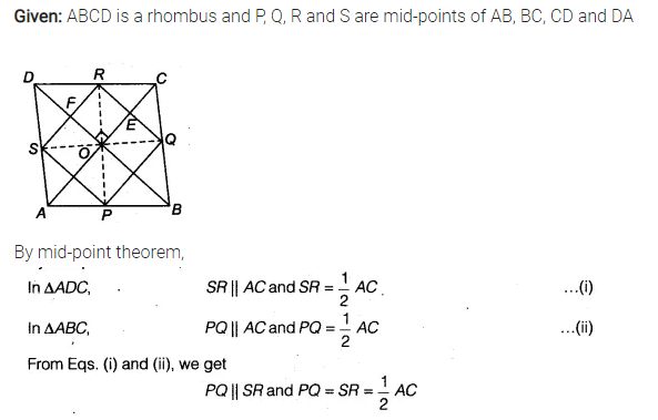 Abcd Is A Rhombus And P Q R And S Are The Mid Points Of The Sides Ab Bc Cd And Da Cbse 8524