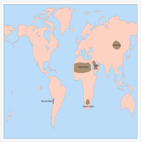 kalahari desert on world map On An Outline Map Of The World Mark The Following Deserts Home kalahari desert on world map