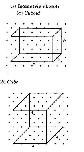 Draw an isometric sketch of a cuboid with dimensions6cm4cm3cm