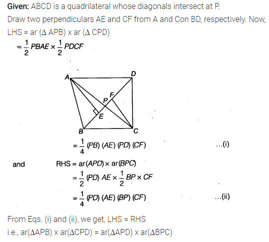 Diagonals Ac And Bd Of A Quadrilateral Abcd Intersect Each Other At P